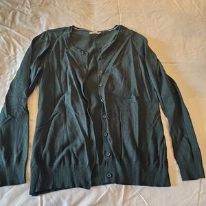 Cielo Deep Green Button-Up Cardigan